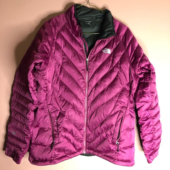 The North Face Women Small Goose Down 550 Insulated Purple Satin Winter Jacket - Picture 2 of 11